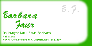 barbara faur business card